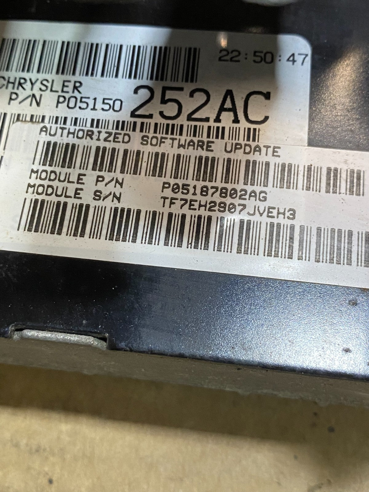 2008 Chrysler Caravan Town & Country 3.8L Engine Control p05187802ag ac8714 DG2