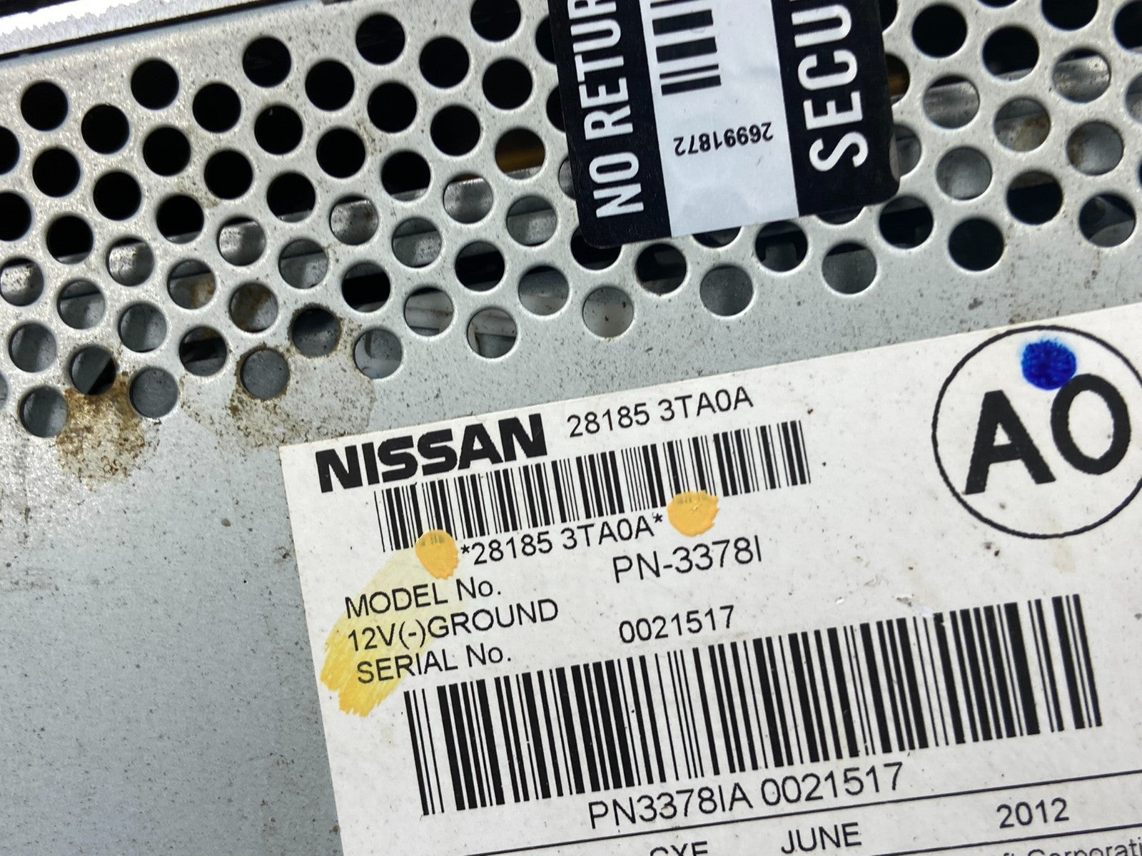 2013 to 2015 Nissan Altima Radio Cd Mp3 Player AUX Port AB9322 DG6