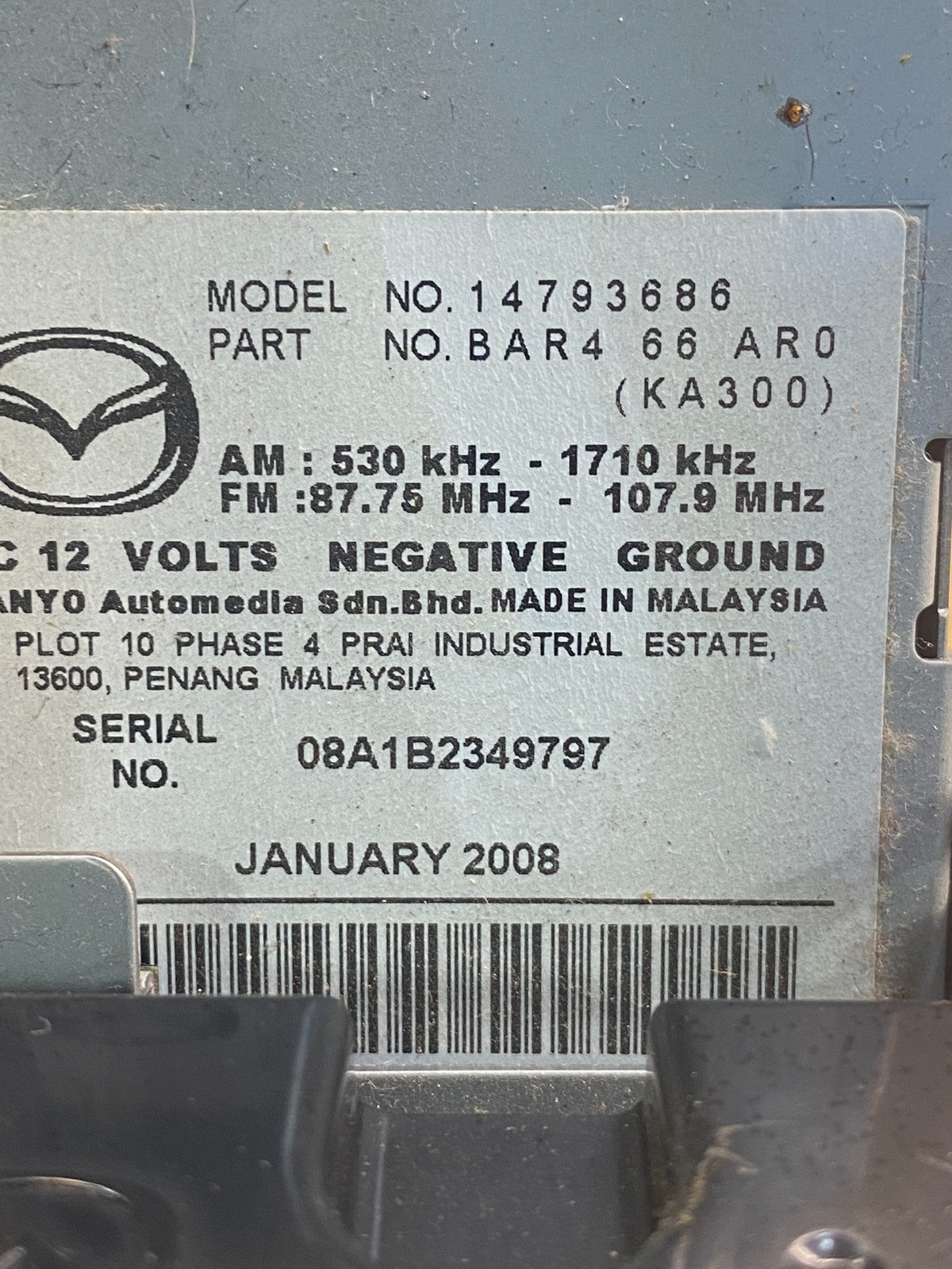 2008 2009 Mazda 3 Radio Stereo CD MP3 Player Control ad1732 DG7