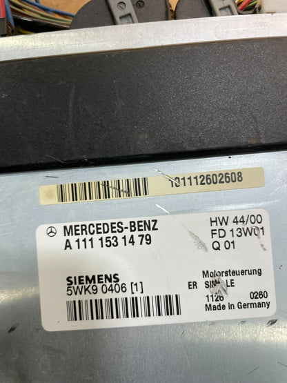 2001 to 2005 Mercedes C230 W203 ECM Control Module Computer A1111531479 V1953 PS3