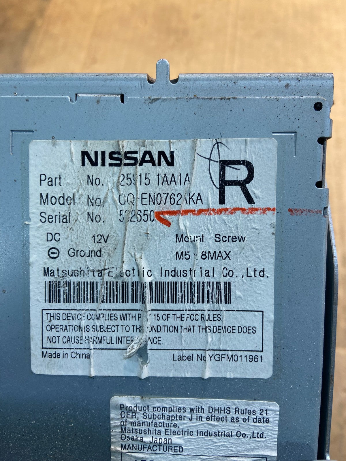 2009-2012 Nissan Murano AM FM CD Player Radio Receiver OEM Y7238 DG6