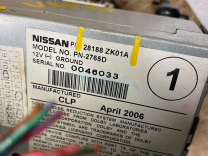 2006 Nissan Maxima Receiver Cassette 6CD Changer Bose 28188 ZK01A V1443 PS6