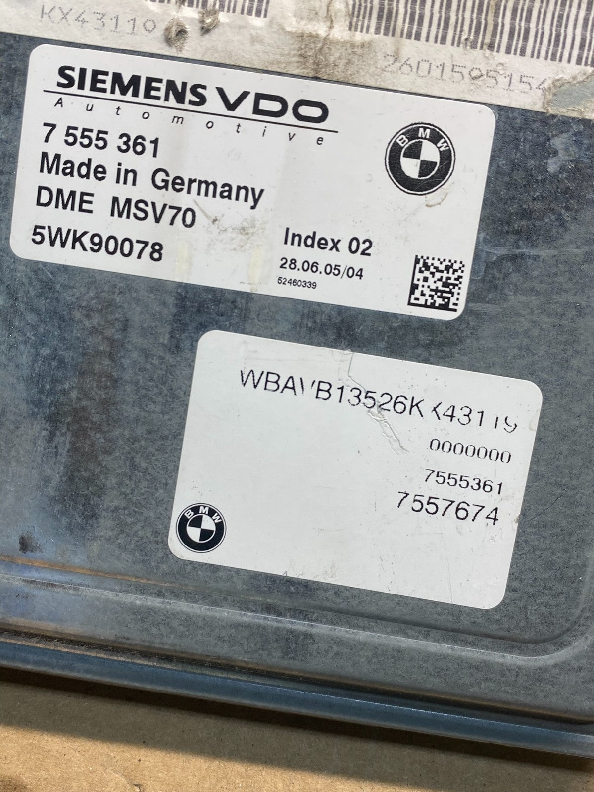 2006 - 2007 BMW 325i 525i ECU ECM Engine Control Module Computer AH3404 DG2