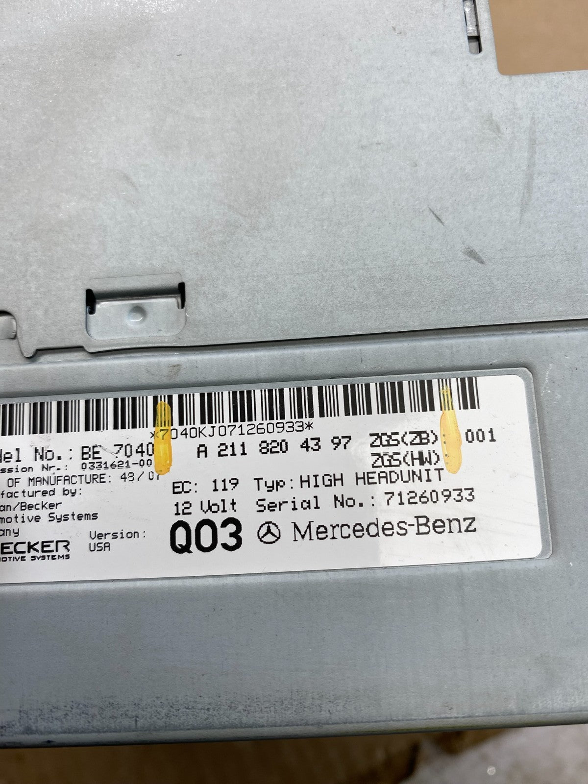 2003 2008 Mercedes E320 E350 Head Screen Display Radio CD Player ac6274 DG4