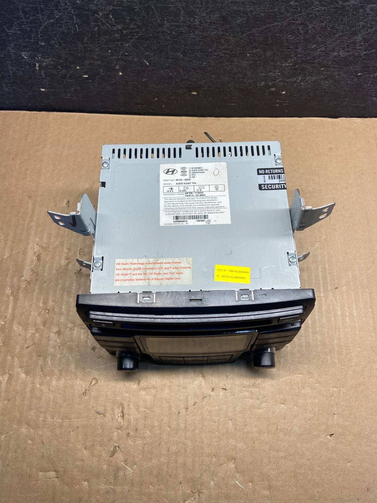 2012 to 2014 Hyundai Sonata Radio CD Player Screen Display AF9413 DW3