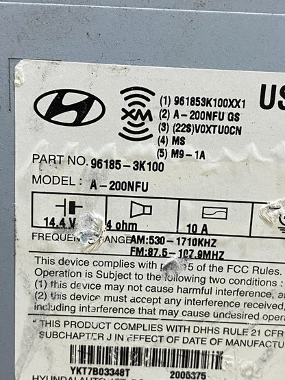 2009 2010 Hyundai Sonata Am Fm Cd Player Radio Receiver ai0360 DG6