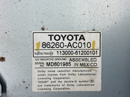 2005 2006 2007 Toyota Avalon Stereo Cassette Player Oem AA7969 DG5