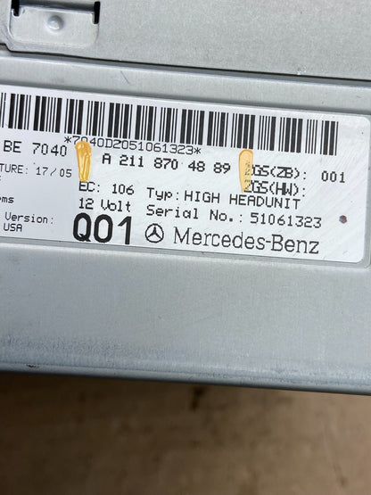 2003-2006 Mercedes Benz W211 E350 E500 Radio Screen Navigation Display AH3616 DG6
