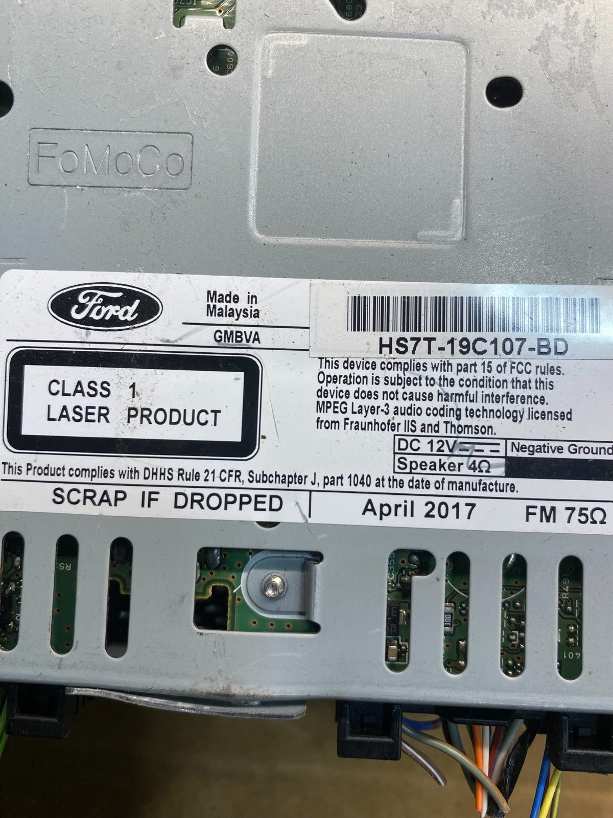 2017 2018 Ford Fusion Radio Audio Receiver AM FM CD MP3 ad3594 DG6