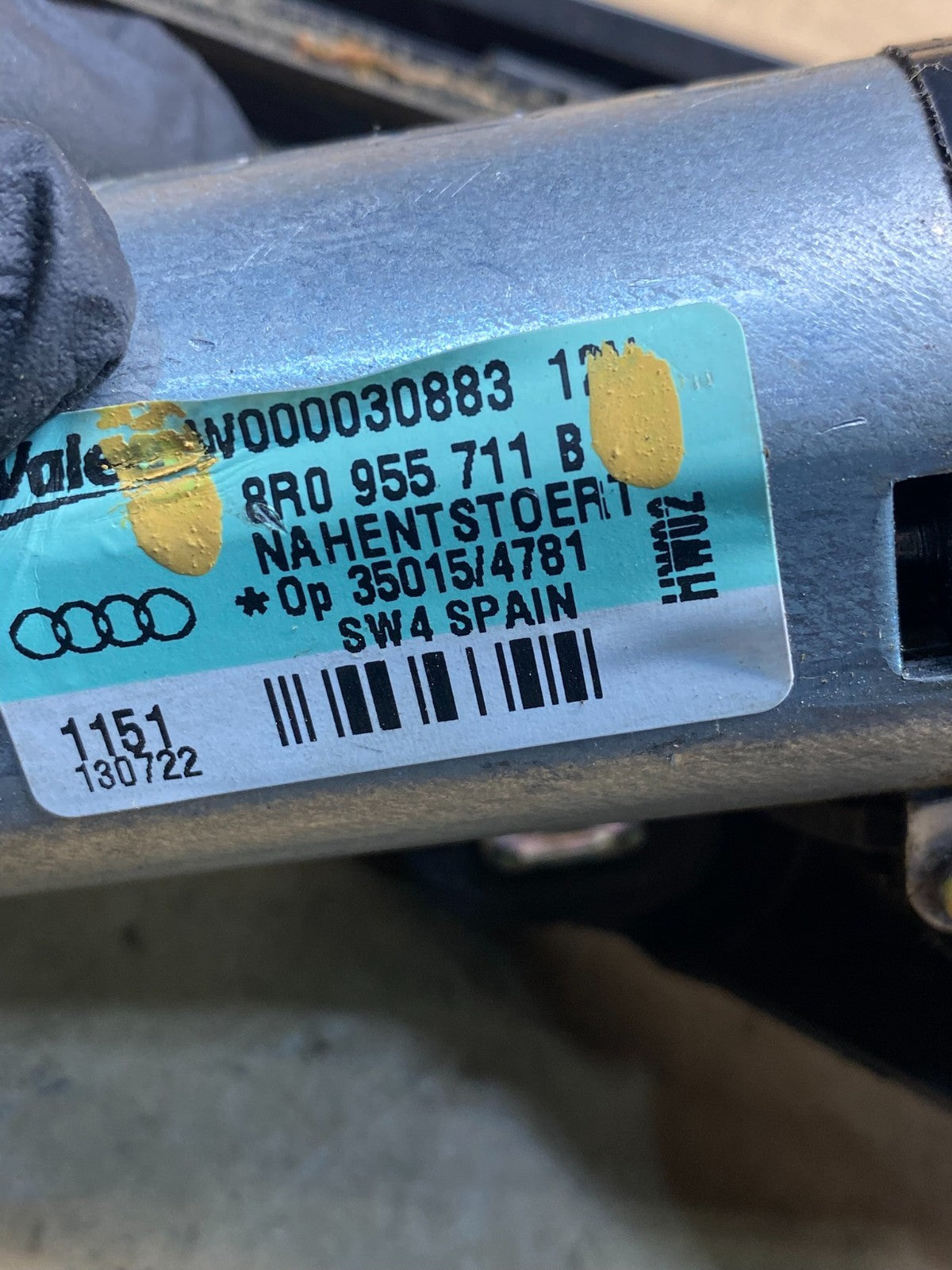 2009 to 2017 Audi Q5 Rear Windshield Washer Wiper Motor AD7511 DG6