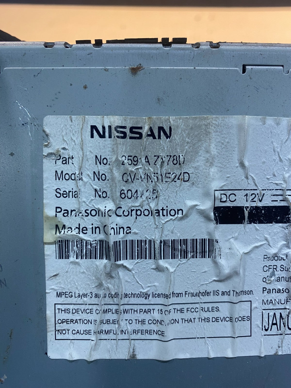 2010 - 2014 Nissan Maxima Radio CD Navigation AC8973 DG6