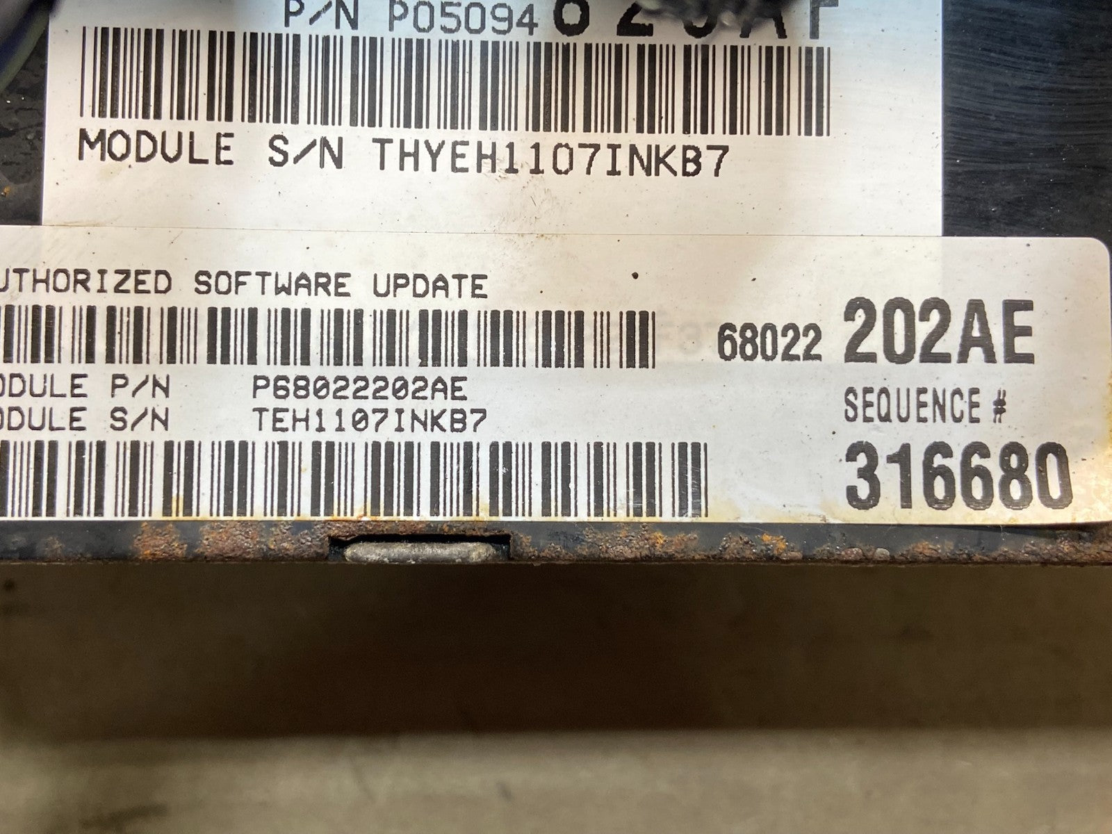 2007 Chrysler Pacifica 4.0L Engine Control ECM P68022202AE AE4735 DW2