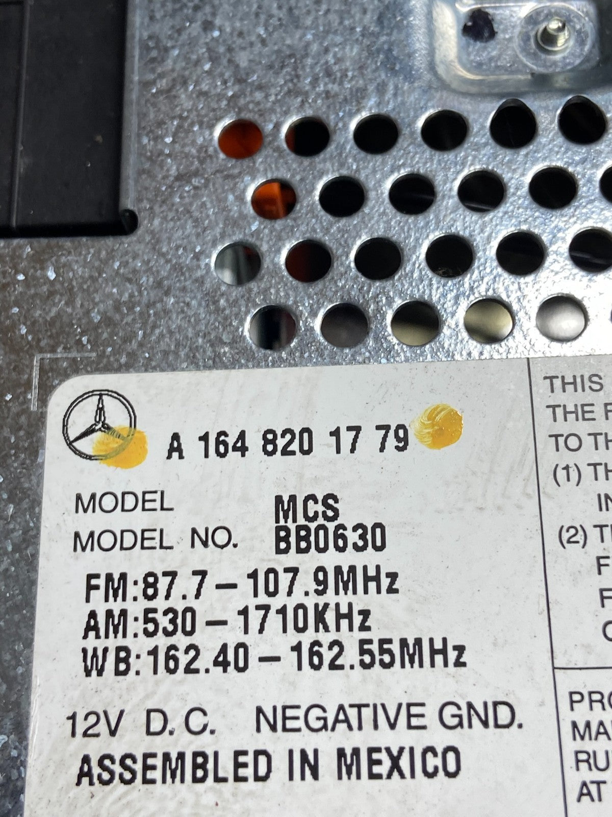 2006 2007 2008 Mercedes ML350 GL450 Radio Navigation Screen Display af2742 DG5