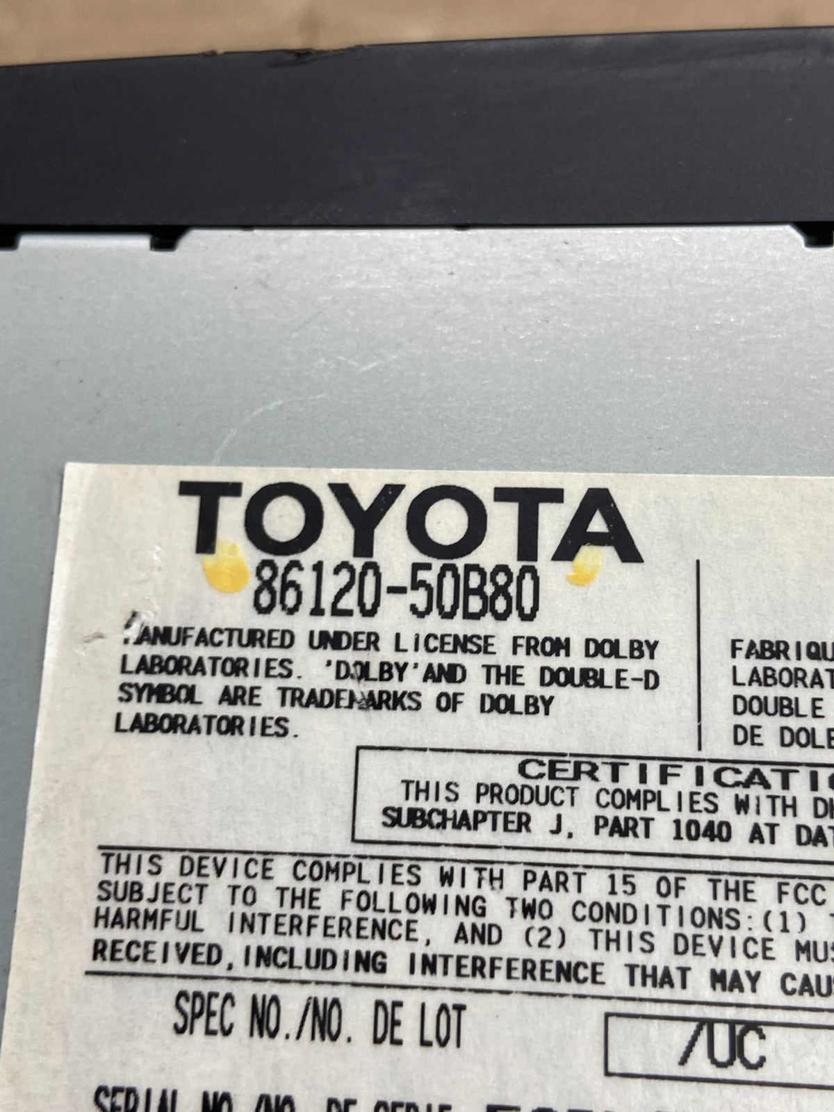 2004 - 2006 Lexus LS430 In Dash 6 Disc CD Cassette Player Radio AG0415 DG4