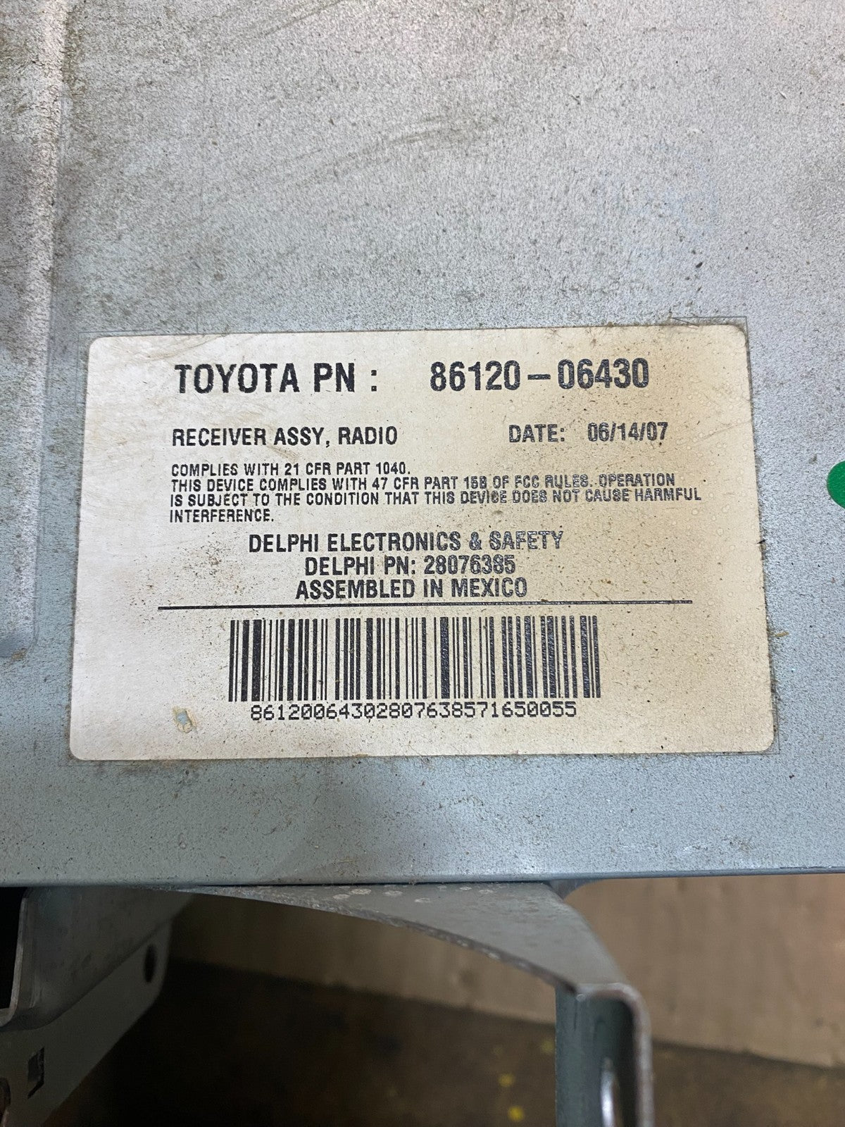 2007  2008 Toyota Solara Am Fm Cd Player Radio Climate Control Z5370 DG7
