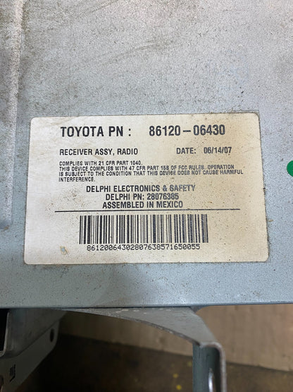 2007  2008 Toyota Solara Am Fm Cd Player Radio Climate Control Z5370 DG7