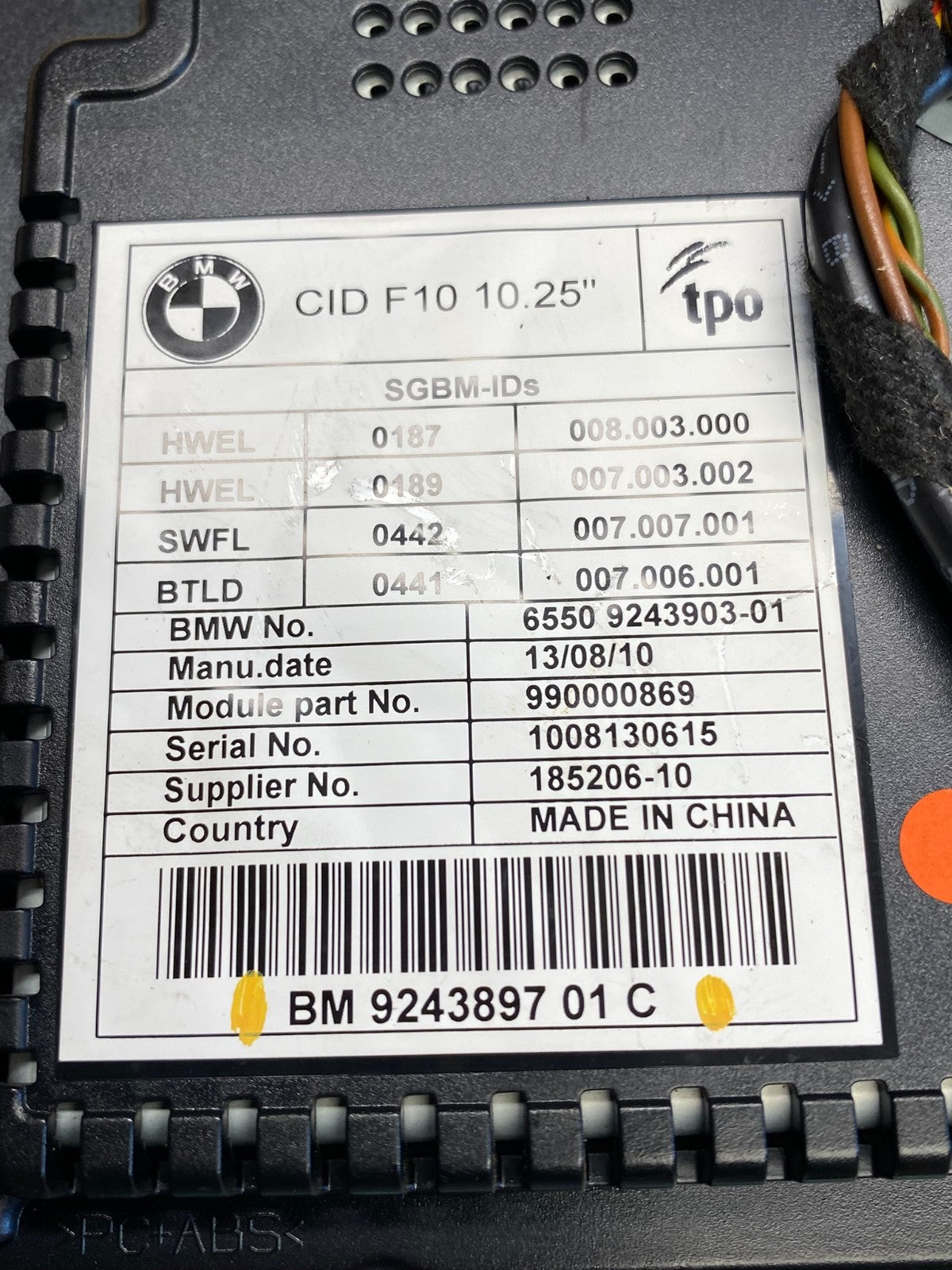 2011-2016 BMW F10 528i 550i Central Information Display Monitor Screen AH5256 DG4