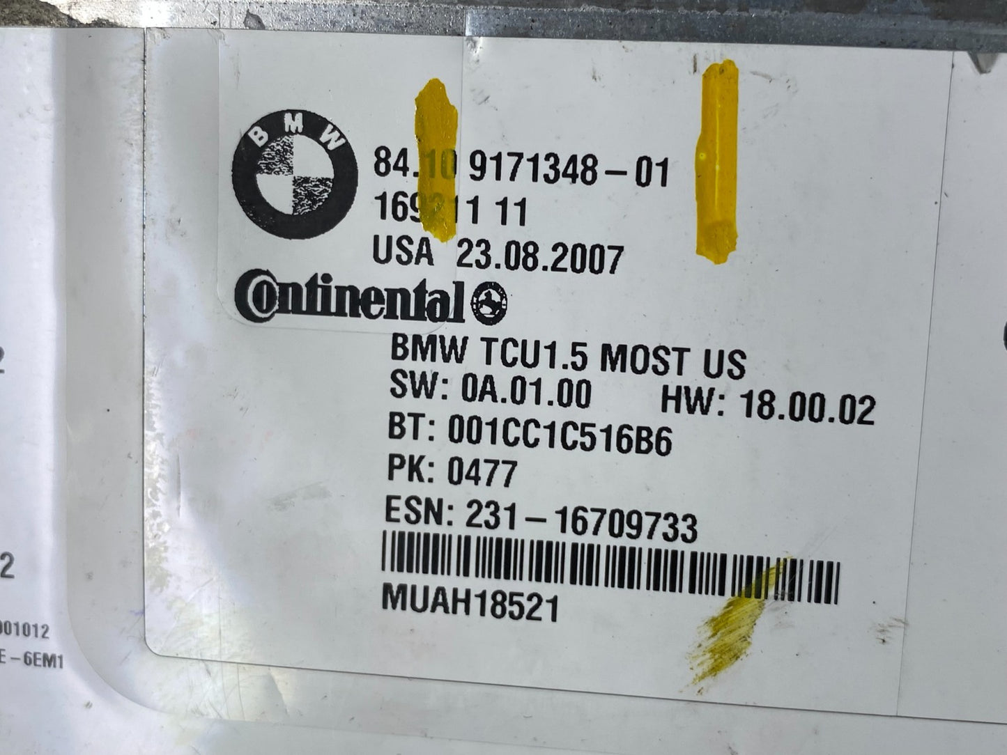 2007 to 2011 Bmw Bluetooth  Control Module Computer Telematics OEM S2714 DG4