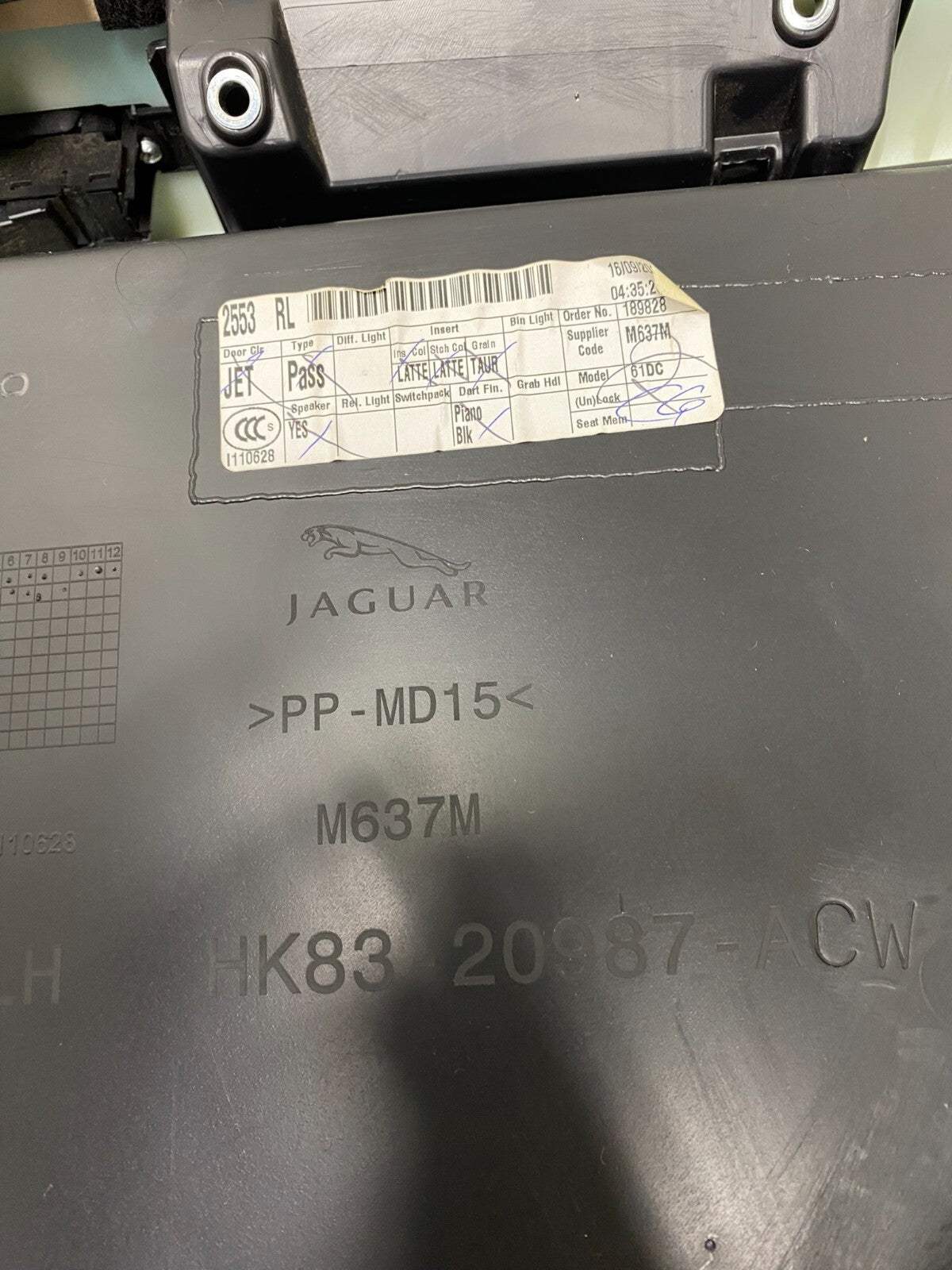 2017 to 2020 Jaguar F-Pace OEM Left Rear Interior Door Panel E9056 DG19