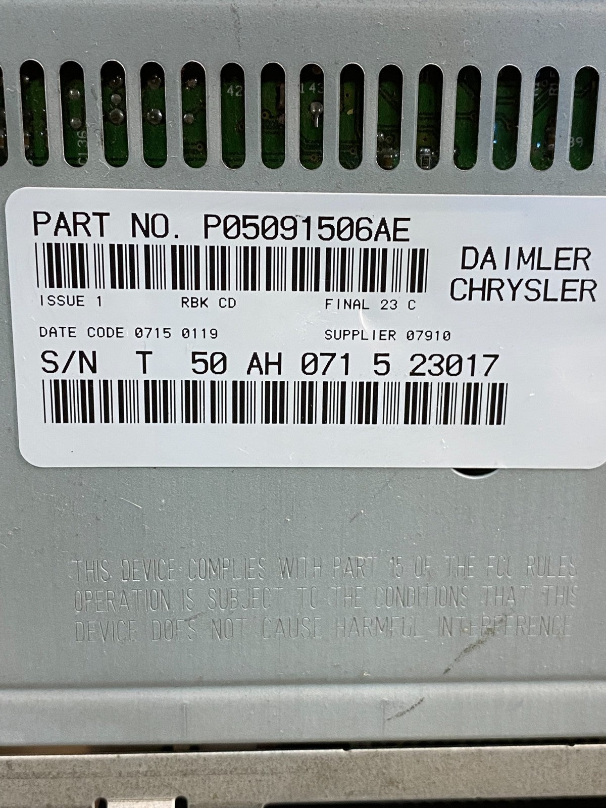 2002 - 2006 Chrysler Dodge Jeep Ram Radio CD Player AM/FM Receiver AI0212 DG6