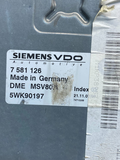 2007 - 2011 BMW 328i 528i E90 ECM ECU Engine Computer 7581126 AH7006 DG2