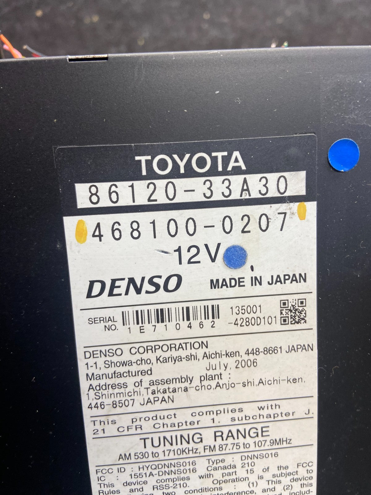 2007 to 2009 Toyota Camry Radio CD Player Climate Control Bezel ah5425 DG4
