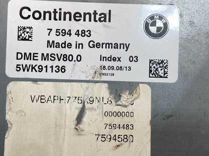 2007 to 2014 BMW X5 ECM ECU Engine Control Computer Module 7594483 AF9024 DG2