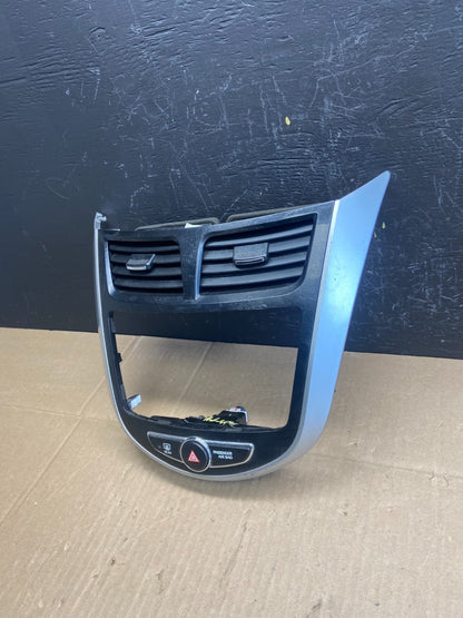 2012 to 2017 Hyundai Accent Center Radio Hazard Air Vent Bezel OEM ab9441 DG1