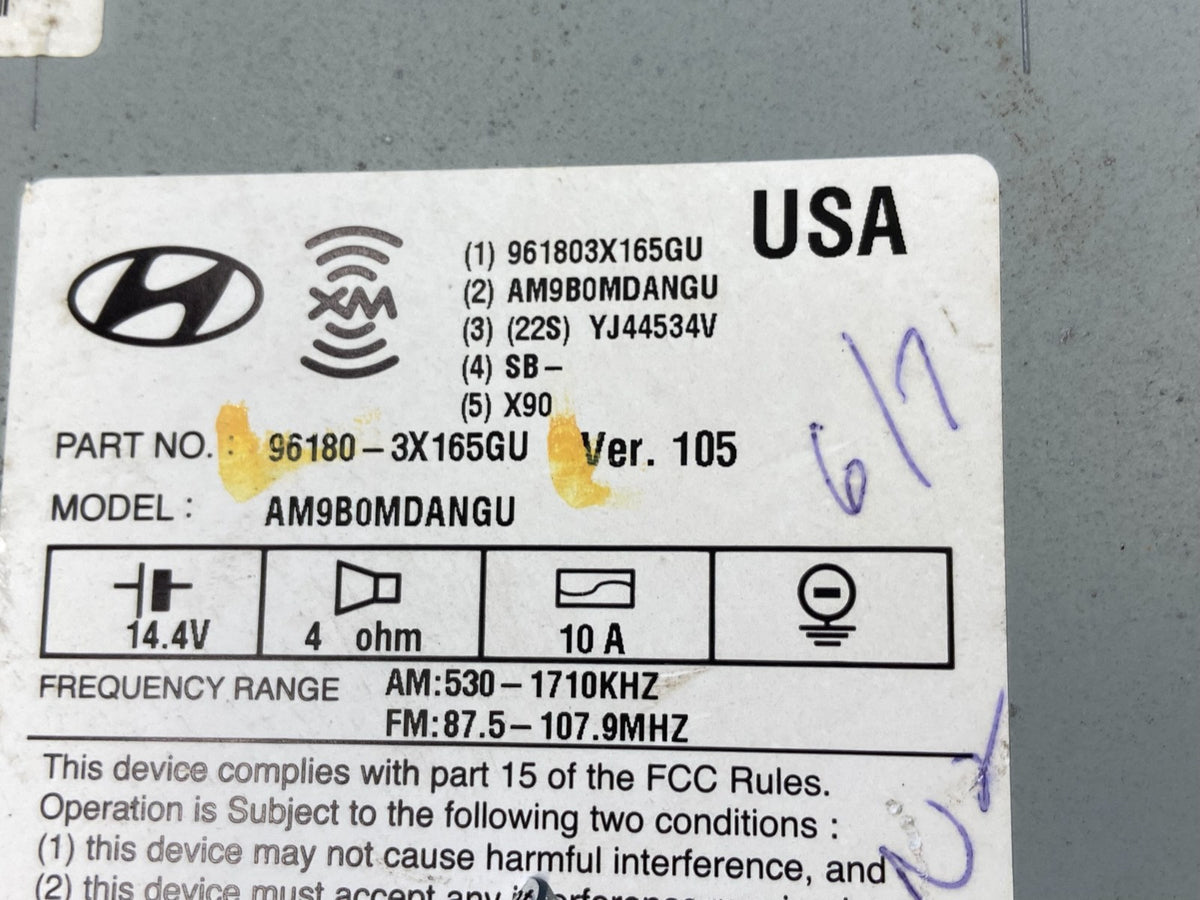 2014 2015 2016 Hyundai Elantra Am Fm Cd Player Radio Receiver AH3720 DG7