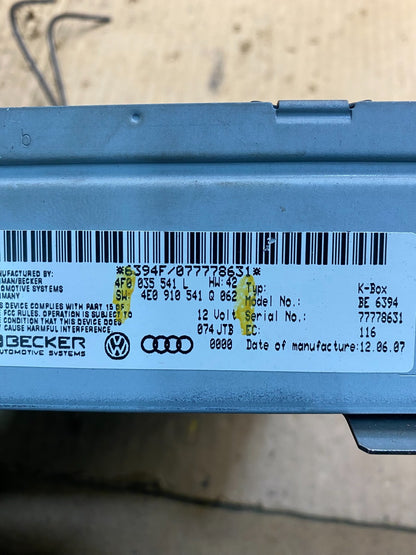 2005 - 2012 Audi A5 A6  Radio Audio Becker Receiver  Oem AB0405 DG4