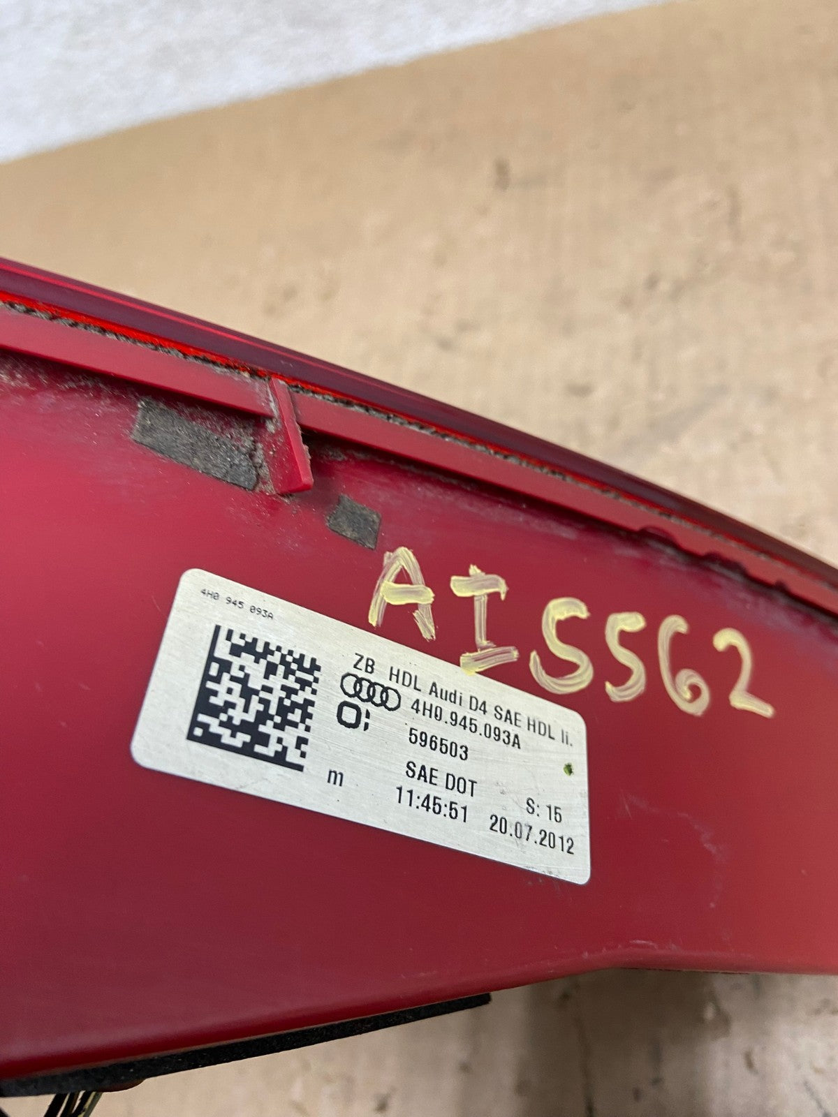 2011 to 2014 Audi A8 Sedan Left Driver LH LED Inner Tail Light AI5562 LK6