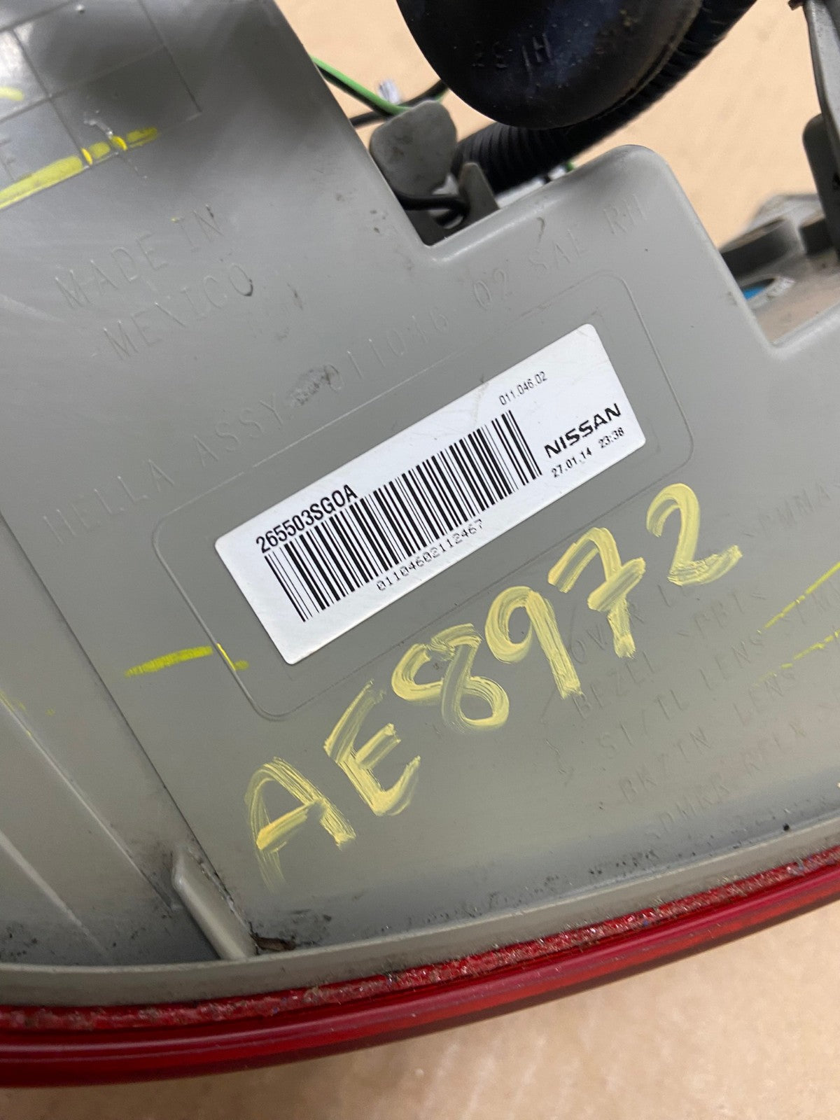 2013 2014 2015 Nissan Sentra Led Right Passenger Side Tail Light AE8972 LK6