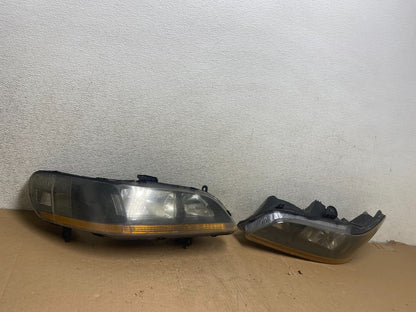 1998 to 2002 Honda Accord Black Left+Right Set Side Headlights S0748 DW2