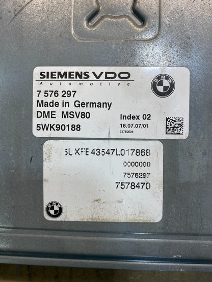 2007 - 2011 BMW 328i 528i E90 ECM ECU Engine Computer 7576297 AA7680 DG2