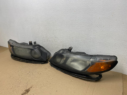 2006 - 2008 Honda Civic Sedan Headlights Halogen Left+Right AE9686 DW1