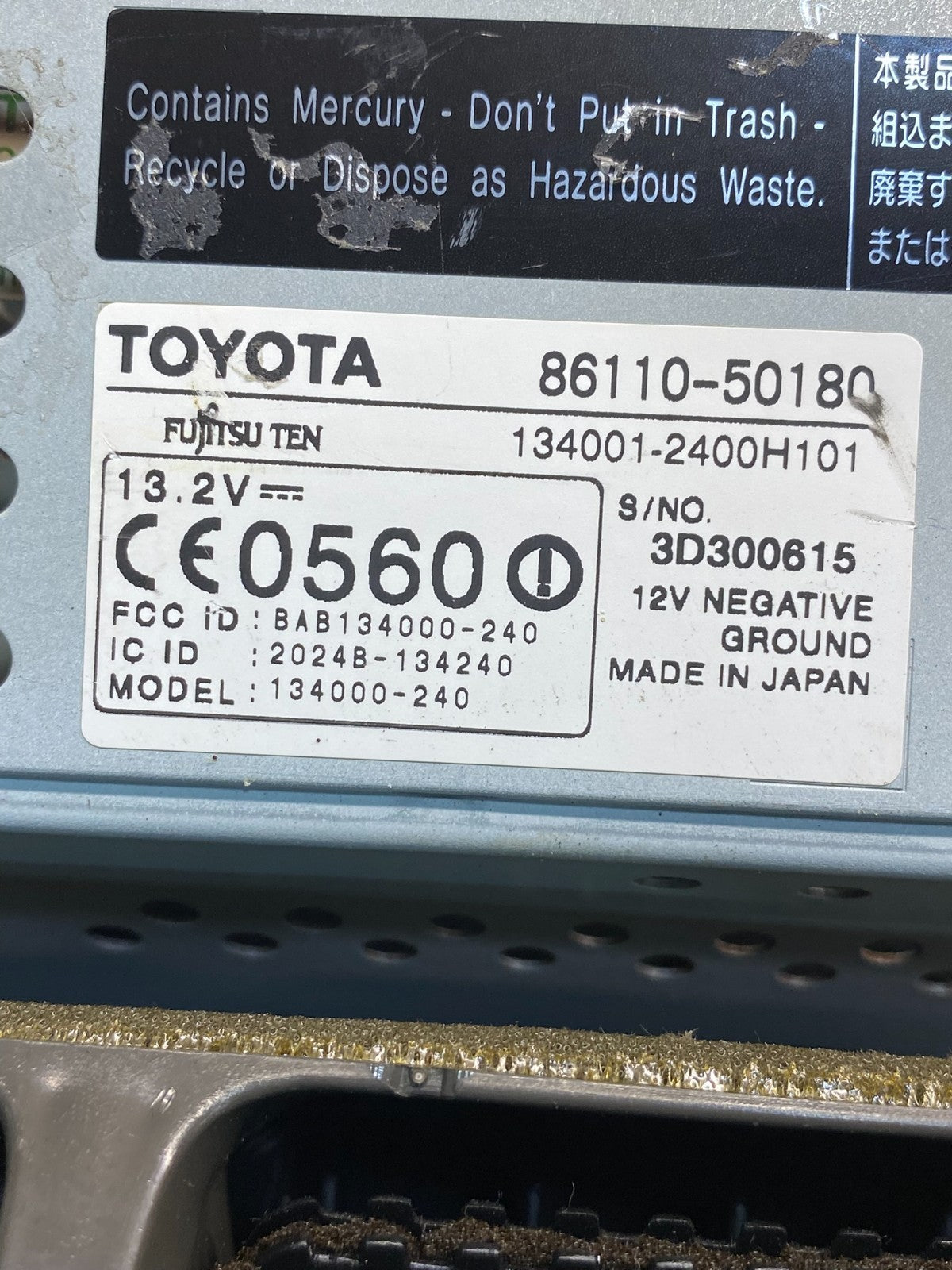 2004 -2006 Lexus LS430 Navigation Screen Info Radio Climate AG3609 DG8