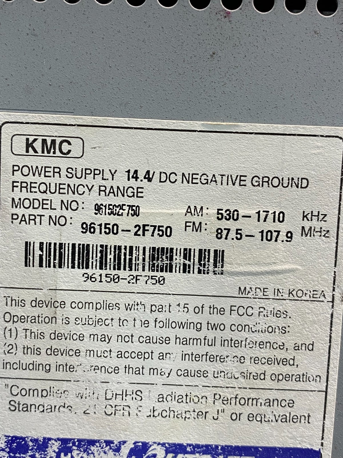 2007 2008 2009 Kia Spectra Center Radio AM/FM CD Player AD6736 DG6