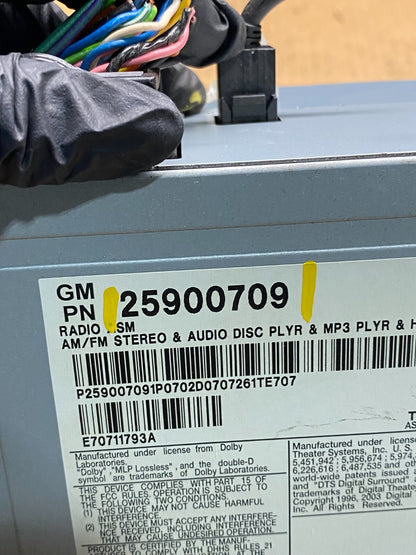 2008-2011 Cadillac CTS Am Fm Cd Player Radio Receiver OEM N2926 DG6
