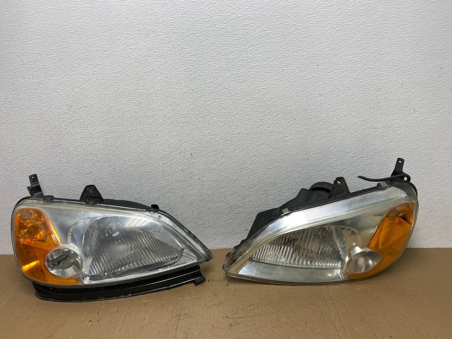 2001 - 2003 Honda Civic Coupe Headlights Halogen Left+Right Side AC5658 DW0