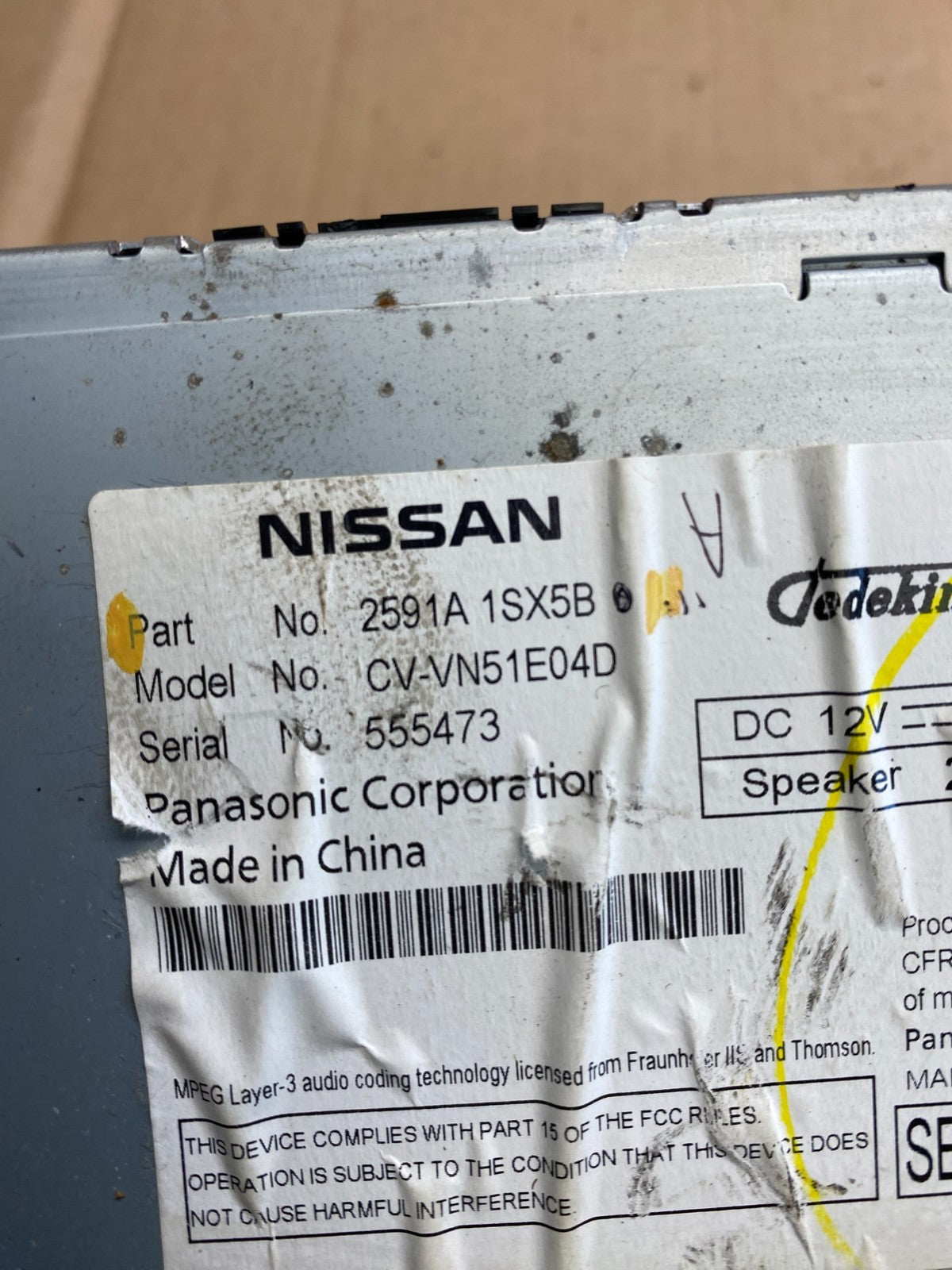 2011-2014 Nissan Murano AM FM CD Player Radio Receiver AH5254 DG4