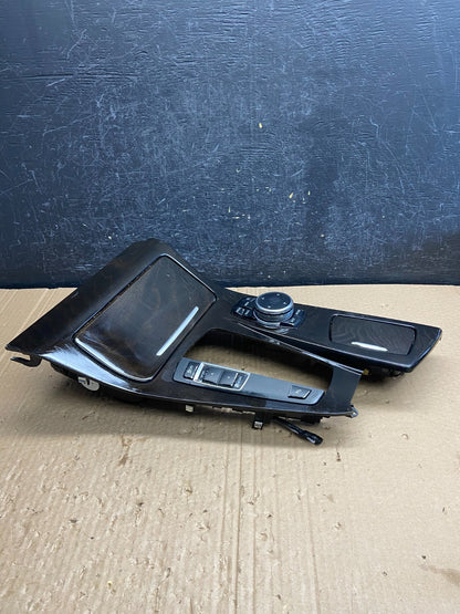 2011-2016 BMW 5 F10 Center Shifter Console Trim Cup Holder Switches OE AF6384 DG6