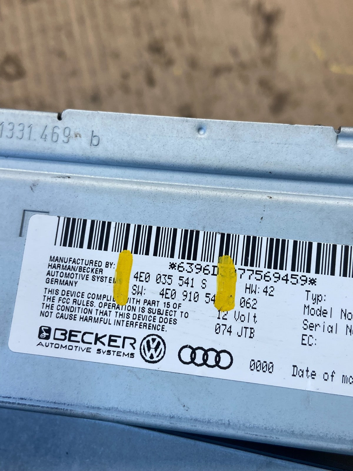 2007 - 2010 Audi A6 Radio Satellite Control Module Set T4293 DG5