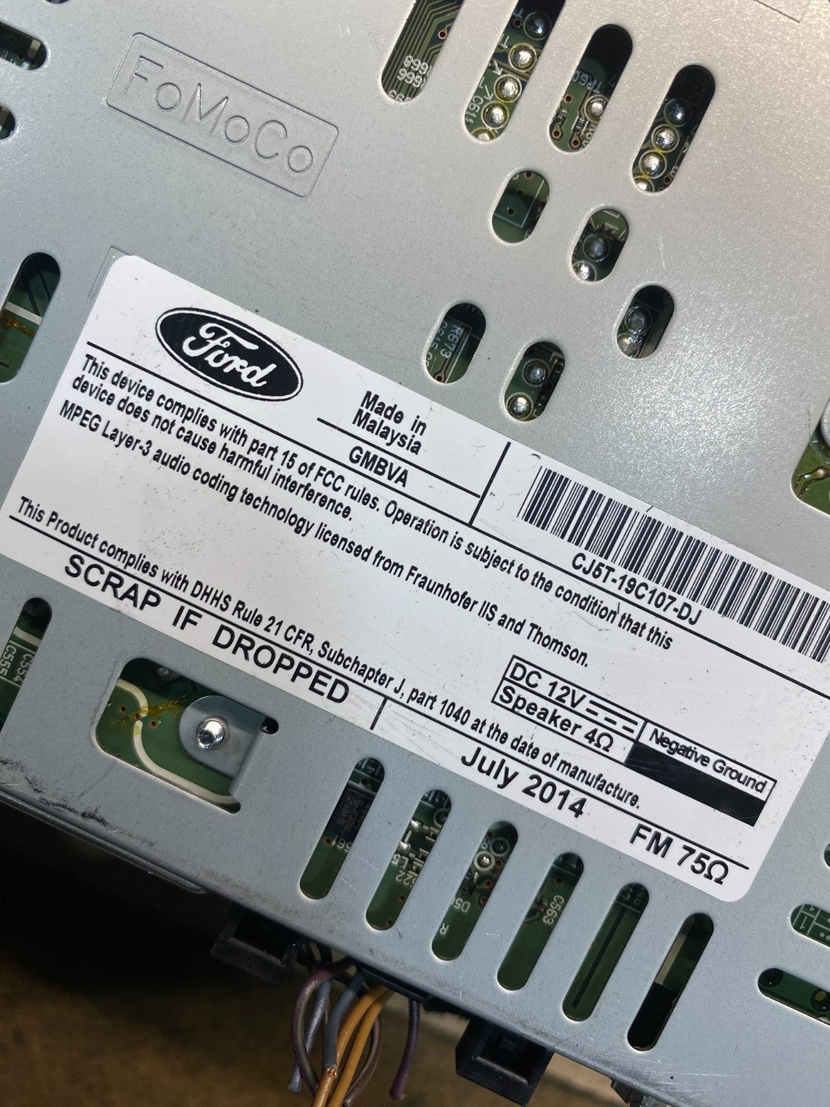 2013 2014 2015 Ford Escape Radio Receiver ID cj5t-19c107-gb AI5309 DG6
