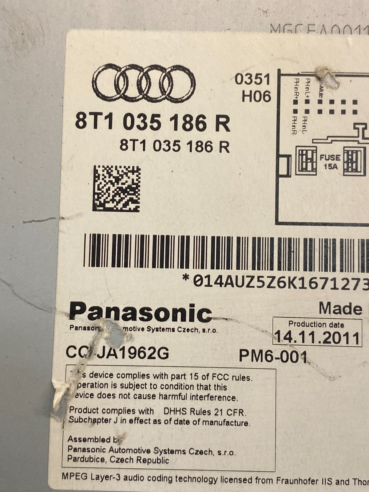 2009-2012 Audi A4 Q5 Receiver Concert Audio Radio AM/FM Cotnrol AG3223 MS6