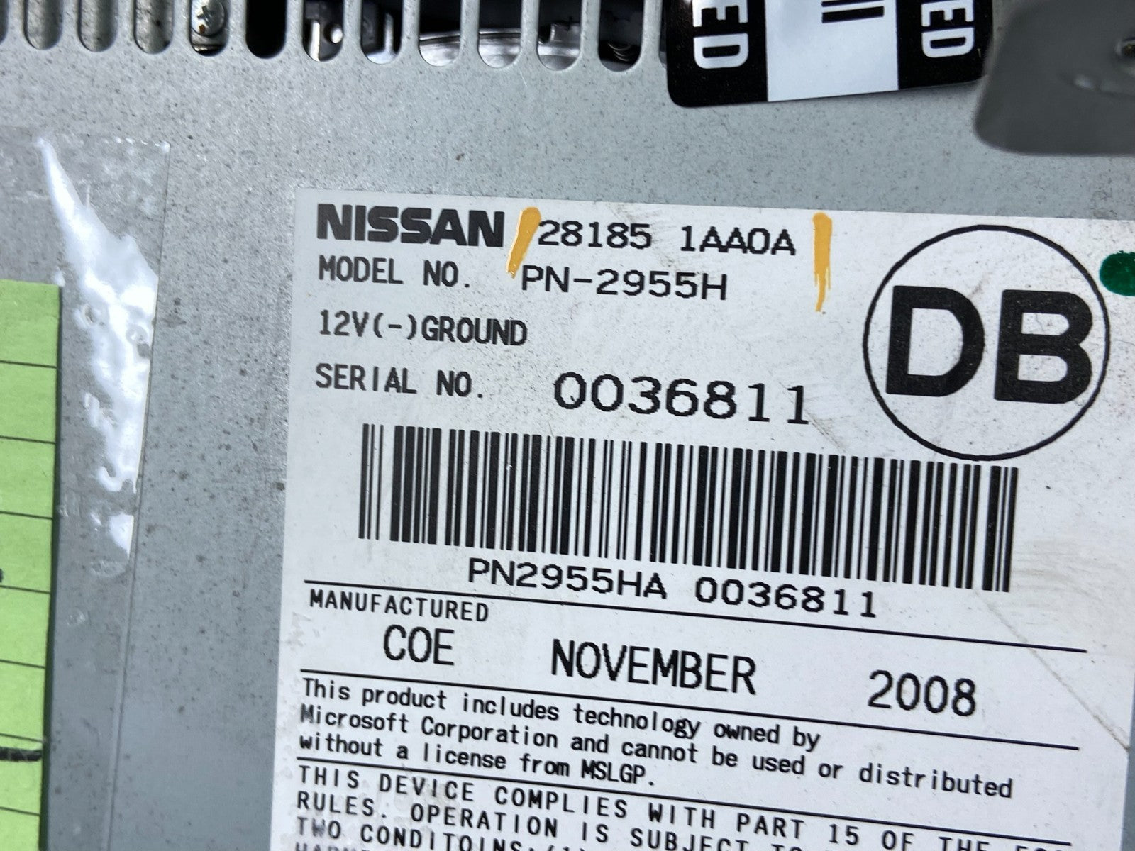 2009-2010 Nissan Murano AM FM Radio 6 CD Control Panel X6435 DG5