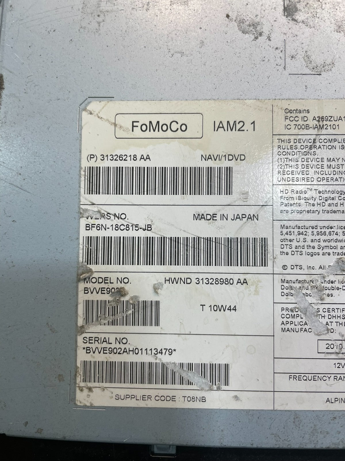 2010 to 2012 Jaguar XJ XJL Radio GPS Information Receiver OEM Y7400  DG6
