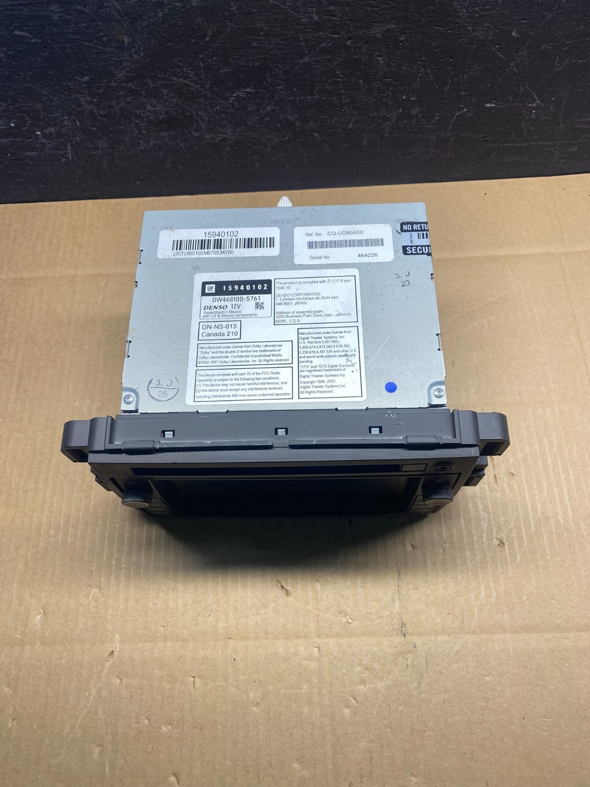 2007 to 2014 Chevrolet GMC Cadillac Radio Navigation Screen Display ad1556 DG3