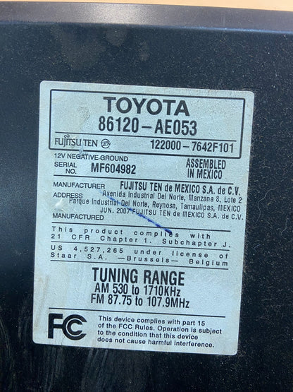 2005 to 2008 Toyota Sienna AM FM CD WMA Mp3 Radio Receiver z8752 DG6