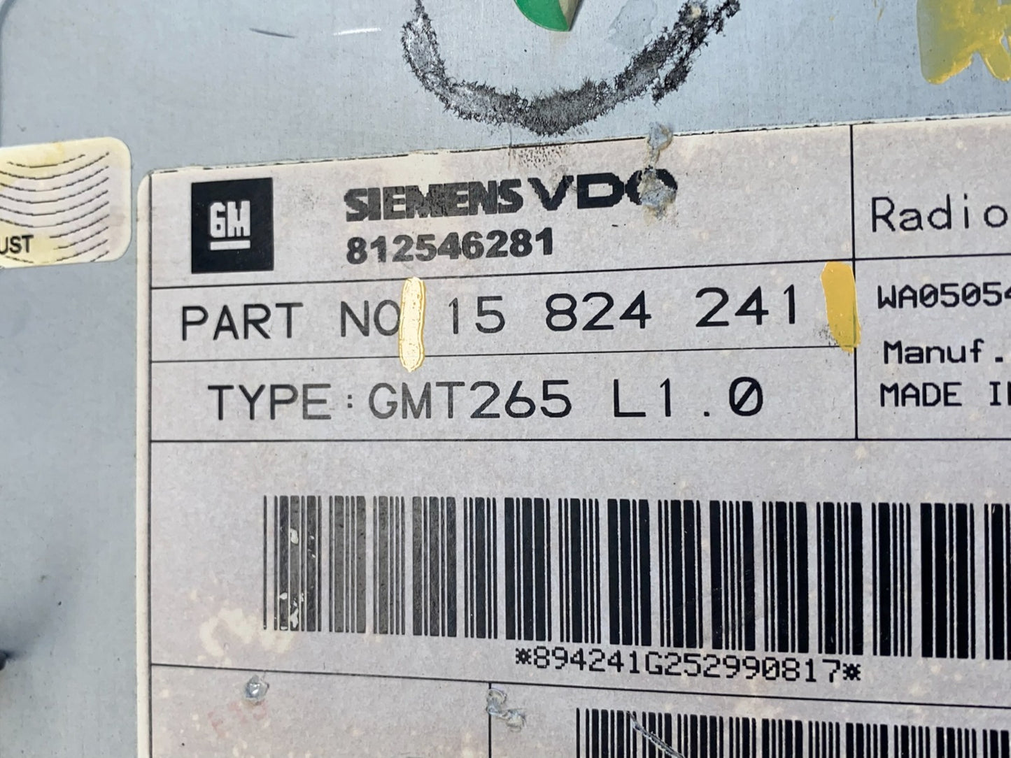 2005 to 2007 Cadillac Escalade Radio CD AM/FM DVD 6 Disc AB9519 DG6