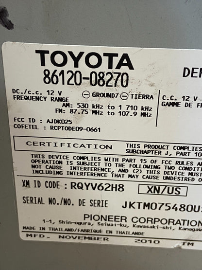 2011 to 2014 Toyota Sienna AM FM CD Mp3 Radio Receiver AF9444 DG6